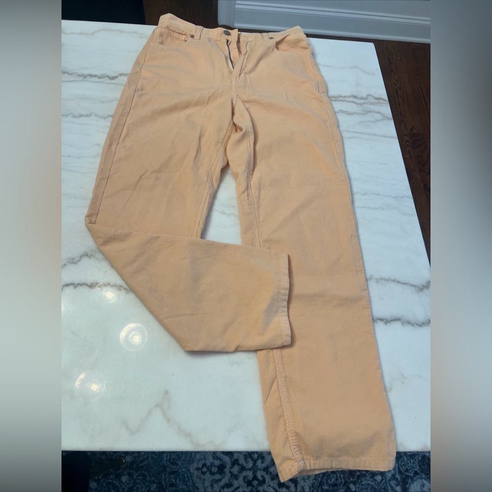American Eagle Corduroy Pants Women’s 10 Peach Mom Straight 100% Cotton